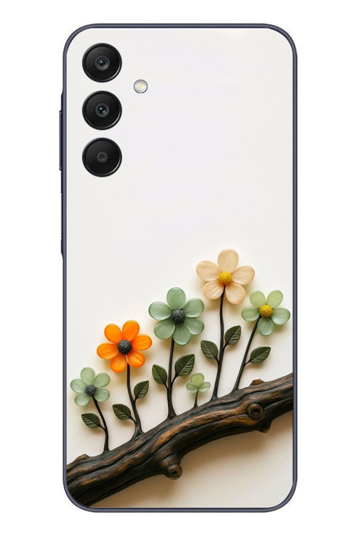 Samsung Galaxy A25 Uyumlu Dalda Açan Çiçekler Baskılı Silikon Kılıf