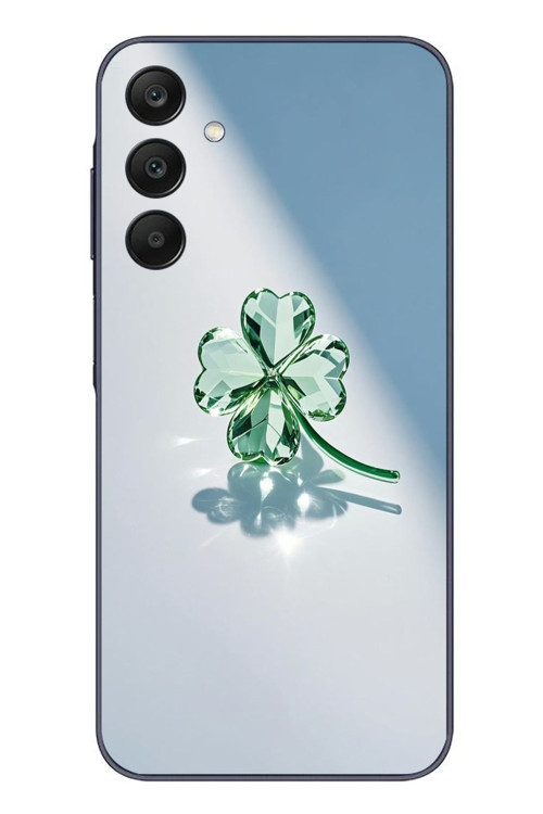 Samsung Galaxy A25 Uyumlu Yeşil Yonca Baskılı Silikon Kılıf