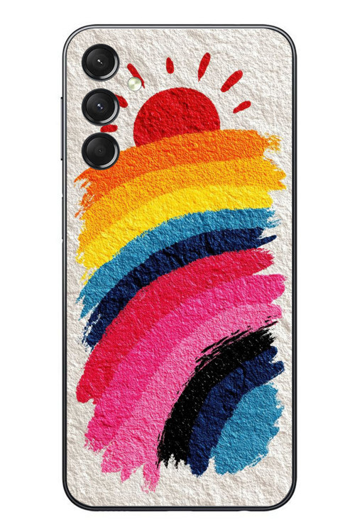 Samsung Galaxy A24 Uyumlu Güneşli Gökkuşağı Baskılı Silikon Kılıf