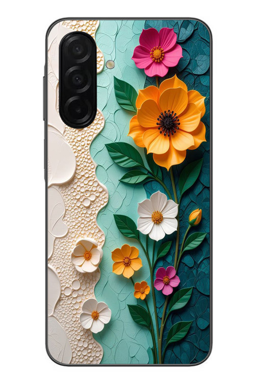 Samsung Galaxy A26 Uyumlu Güzel Modern Çiçekler Baskılı Silikon Kılıf