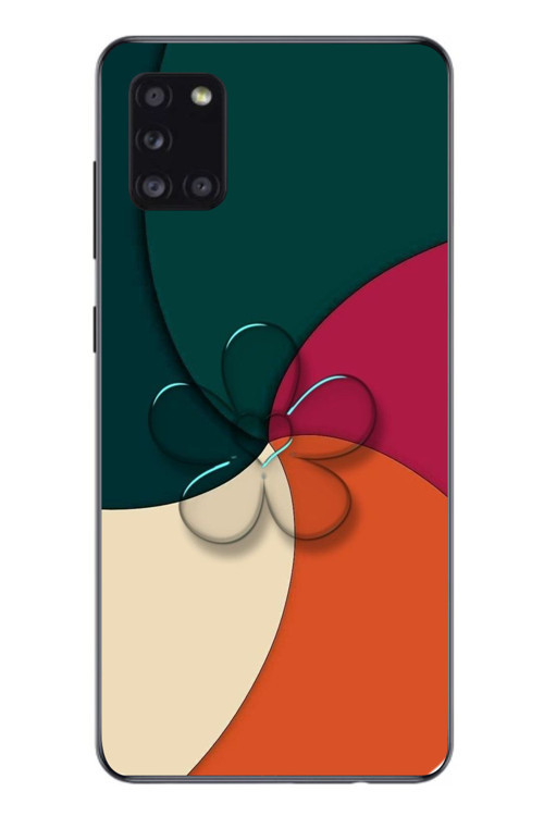 Samsung Galaxy A31 Uyumlu Modern Yonca Renkleri Baskılı Silikon Kılıf
