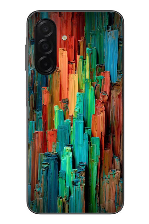 Samsung Galaxy A26 Uyumlu Dikey Renkler Baskılı Silikon Kılıf