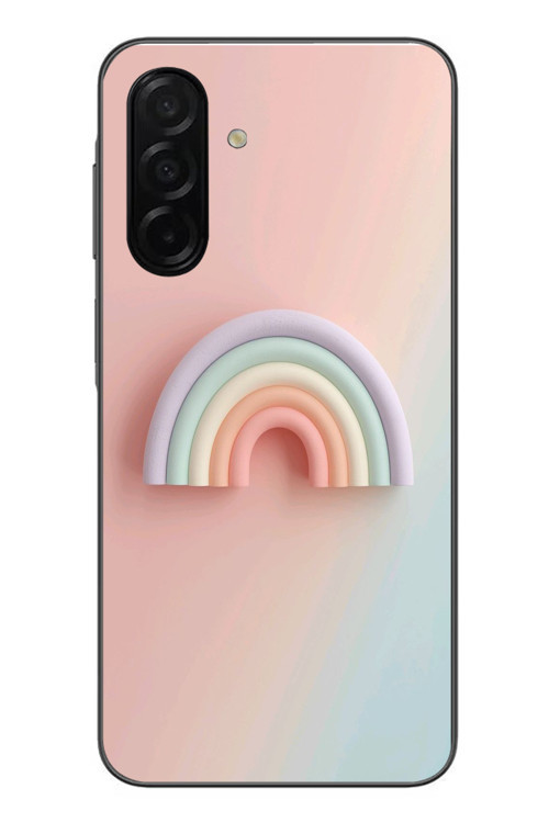Samsung Galaxy A26 Uyumlu Gökkuşağı Pastel Baskılı Silikon Kılıf