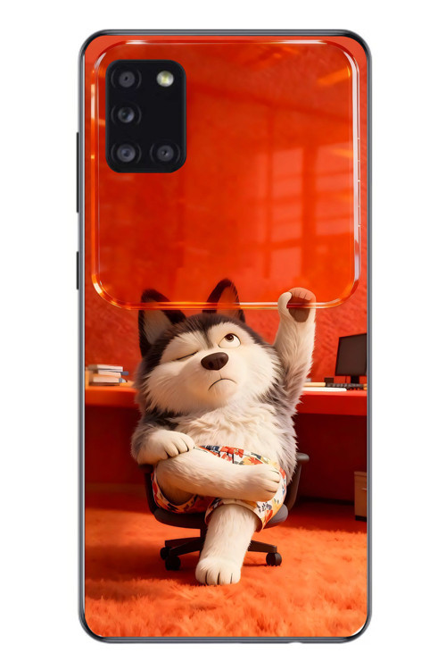Samsung Galaxy A31 Uyumlu Keyifli Köpek Baskılı Silikon Kılıf