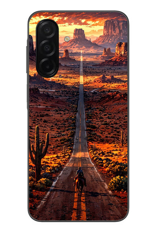 Samsung Galaxy A26 Uyumlu Kovboy Yolda Baskılı Silikon Kılıf