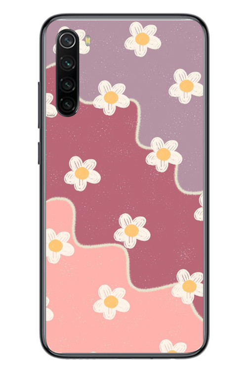 Redmi Note 8 Uyumlu Papatya Dalgaları Baskılı Silikon Kılıf