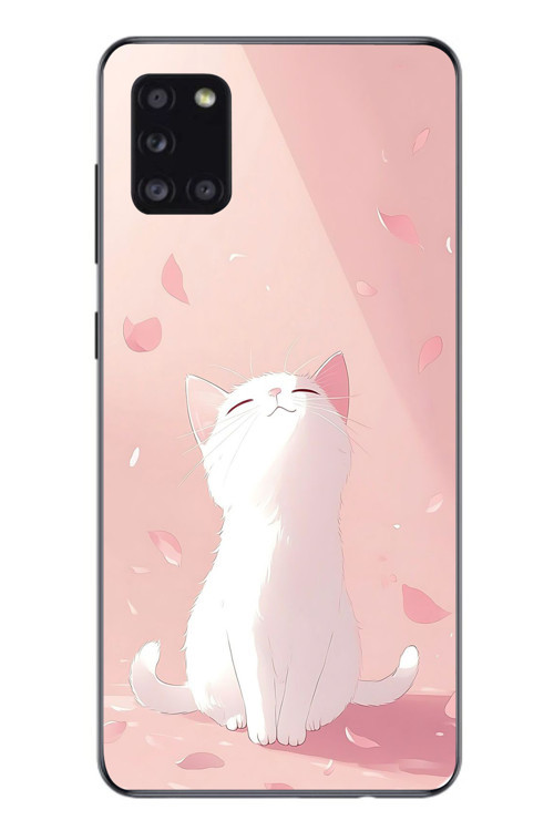 Samsung Galaxy A31 Uyumlu Minnoş Kedi Baskılı Silikon Kılıf