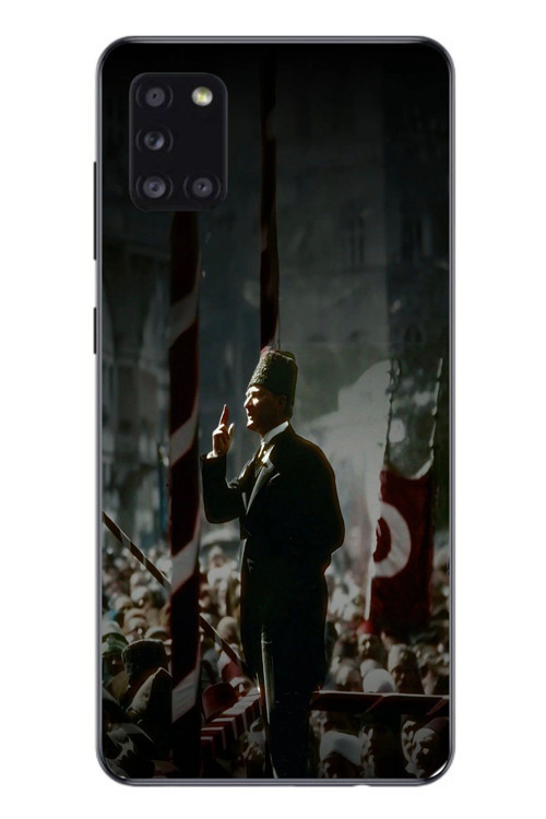 Samsung Galaxy A31 Uyumlu Atatürk Hitap Ediyor Baskılı Silikon Kılıf