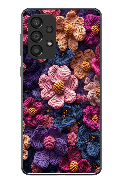 Samsung Galaxy A33 Uyumlu Çiçek Örgüsü Baskılı Silikon Kılıf
