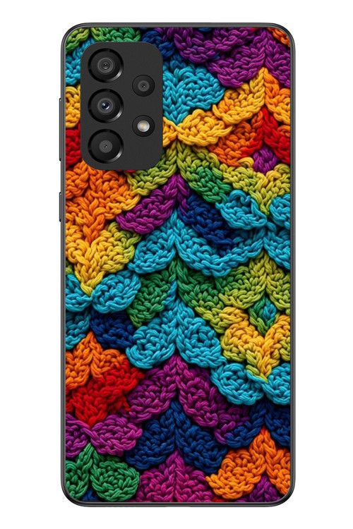 Samsung Galaxy A33 Uyumlu Renkli Örgüler Baskılı Silikon Kılıf