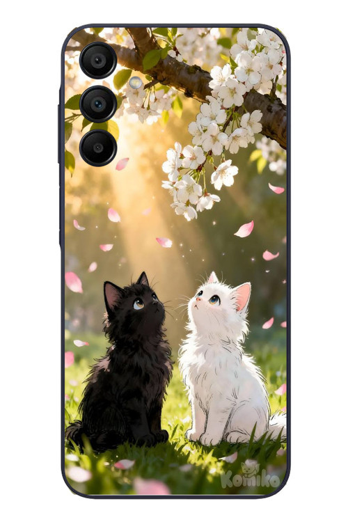 Samsung Galaxy A15 Uyumlu İlkbahar Kedileri Baskılı Silikon Kılıf