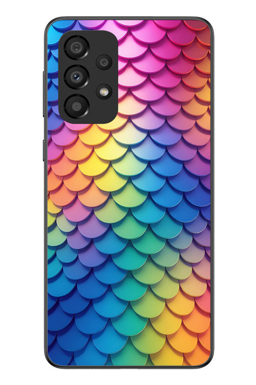 Samsung Galaxy A33 Uyumlu Gökkuşağı Renkleri Baskılı Silikon Kılıf