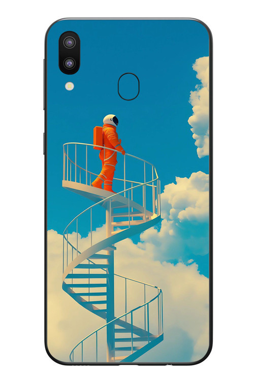 Samsung Galaxy M31 Uyumlu Astronot Gökyüzü Baskılı Silikon Kılıf