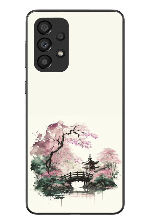 Samsung Galaxy A33 Uyumlu Japon Bahçesi Baskılı Silikon Kılıf