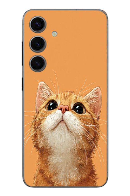 Samsung Galaxy S24 Uyumlu Masum Kedi Baskılı Silikon Kılıf