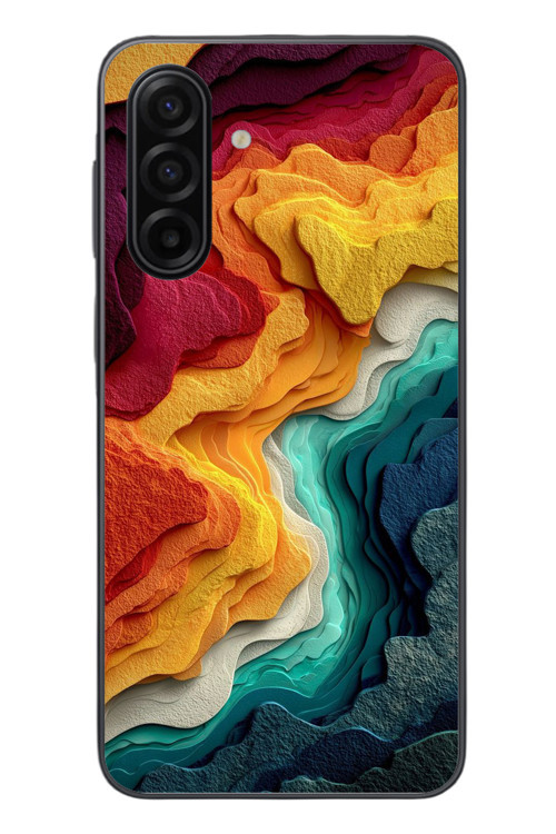 Samsung Galaxy A17 Uyumlu Renk Dalgaları Baskılı Silikon Kılıf