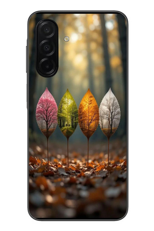 Samsung Galaxy A26 Uyumlu Dört Mevsim Yaprakları Baskılı Silikon Kılıf