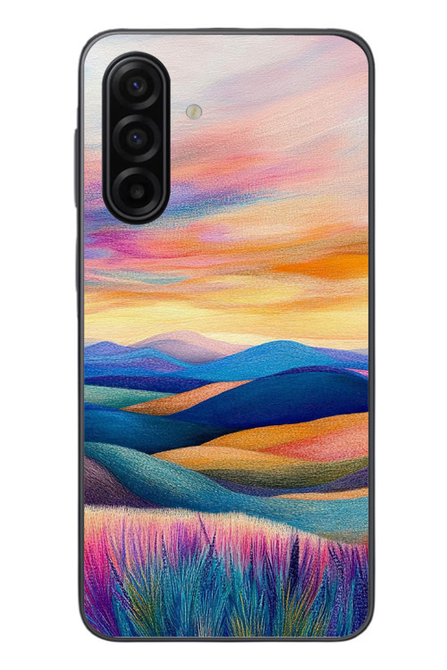 Samsung Galaxy A17 Uyumlu Renkli Pastel Günbatımı Baskılı Silikon Kılıf