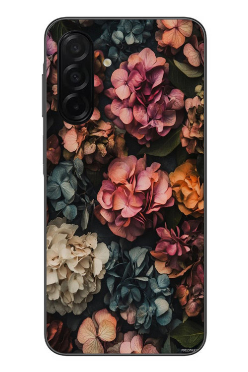 Samsung Galaxy A26 Uyumlu Koyu Çiçekler Baskılı Silikon Kılıf
