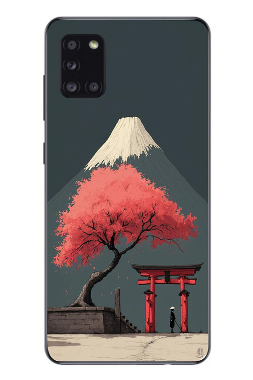 Samsung Galaxy A31 Uyumlu Fuji Dağı Baskılı Silikon Kılıf