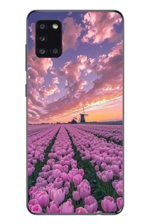 Samsung Galaxy A31 Uyumlu Lale Bahçesi Baskılı Silikon Kılıf