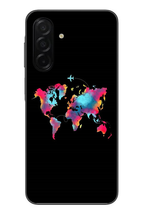 Samsung Galaxy A26 Uyumlu Dünya Renkli Haritası Baskılı Silikon Kılıf
