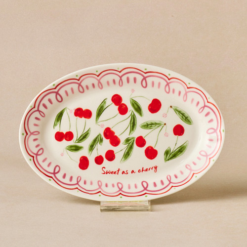 Cherry Time Kayık Tabak 20 cm