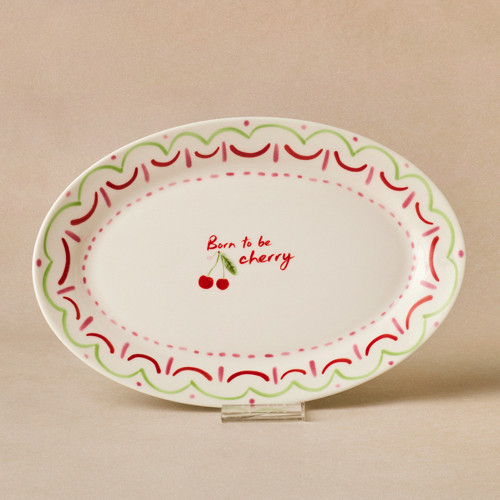 Cherry Time Kayık Tabak 25 cm