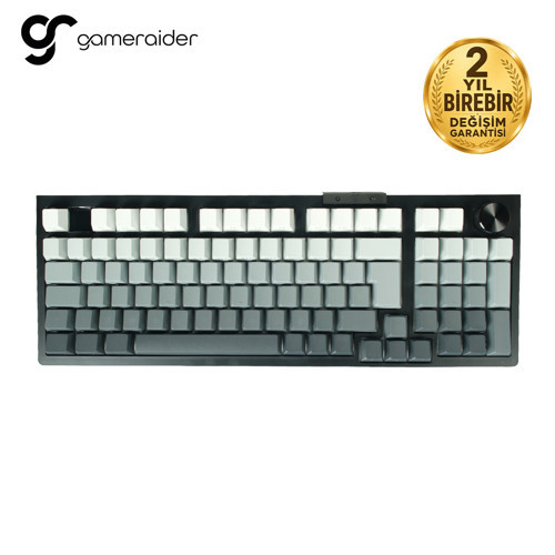 Force98 Black Gray Gradient Jixian Red Switch Hotswap RGB Kablosuz Türkçe Mekanik Gaming Klavye