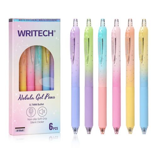 WRITECH W-0163 SOFT GRIP NEBULA JEL KALEM MOR/MAVİ - 12'Lİ KUTU