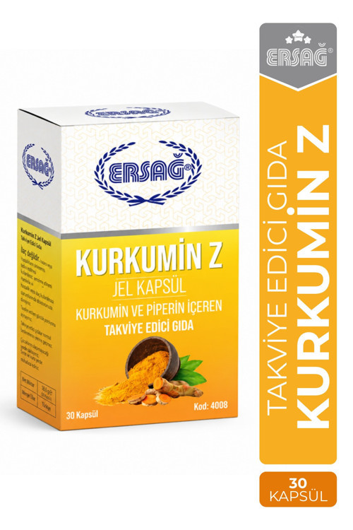 Kurkumin Z Kurkumin ve Piperin İçeren Takviye Edici Gıda 30 Jel Kapsül