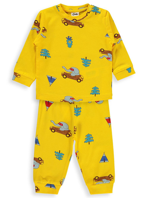 Arabalı ve Filli 6-18 Ay Pijama Takımı - Sarı
