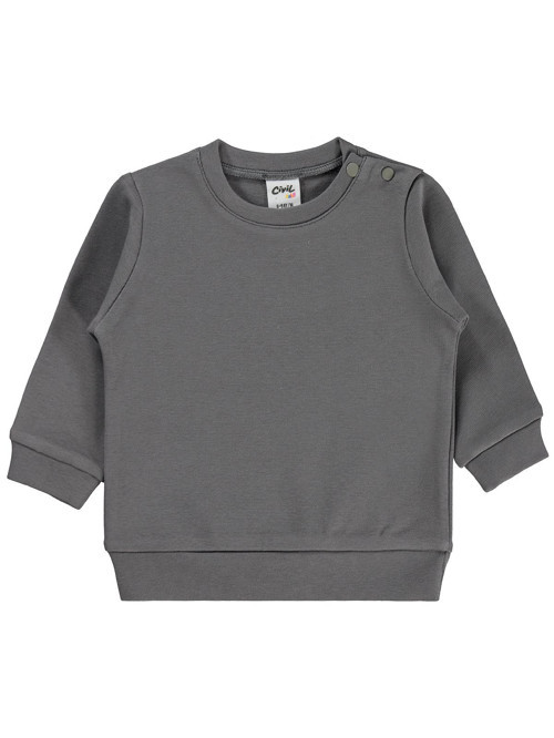 Düz Basic 6-18 Ay Sweatshirt - Gri