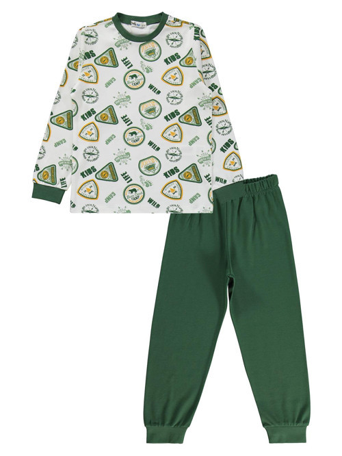 Kids Armalar Baskılı 10-13 Yaş Pijama Takımı - Yeşil