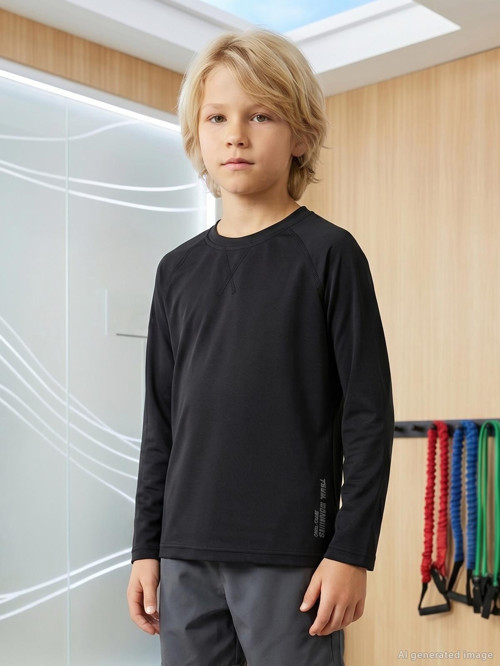Reflektör Baskılı 6-9 Yaş Sweatshirt - Siyah