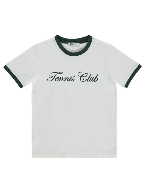 Tennis Club Baskılı 6-9 Yaş Tişört - Yeşil