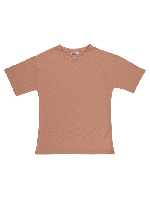 Basic Petek 6-9 Yaş Tişört - Pudra