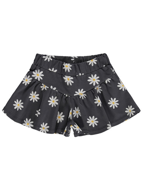 Papatya Desenli 2-5 Yaş Etek - Gri
