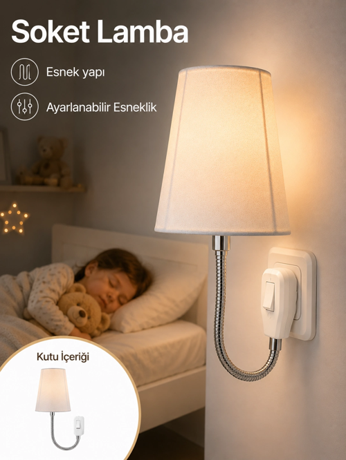 zenvias Mey İthalat® Gece Aydınlatması Soket Lamba Prize Takılma Özellikli znv2030