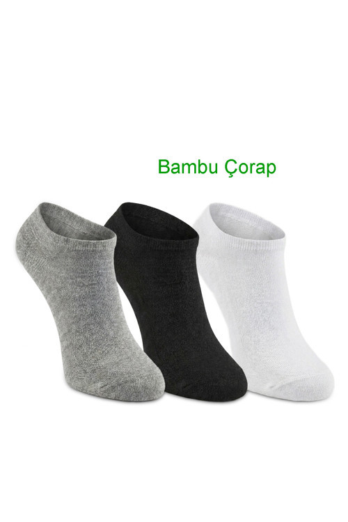JESTER 3 lü Kadın Bambu Siyah / Gri Çorap