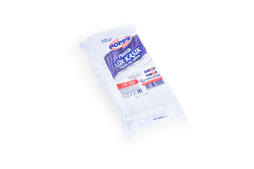 Plastik Lüx Şeffaf Kaşık - 18 Cm. - 3.2 Gr. - 50 Adet - Paket