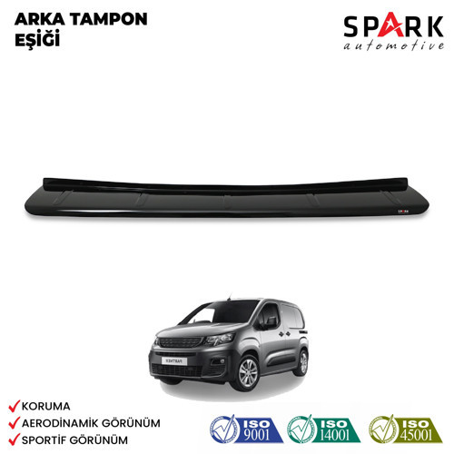 Peugeot Partner Tepee 2019 Yılı Ve Sonrası Uyumlu Arka Tampon Eşiği Parlak