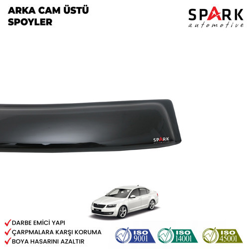 Skoda Octavia 2013 Yılı Ve Sonrası Uyumlu Arka Cam Üstü Spoyler