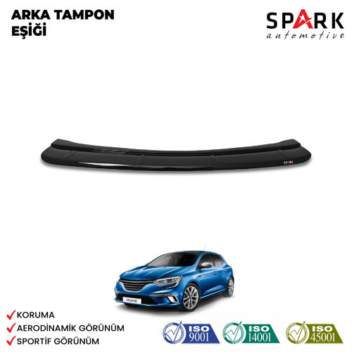 Renault Megane 4 2016- Yılı ve Sonrası Uyumlu Arka Tampon Eşiği Parlak