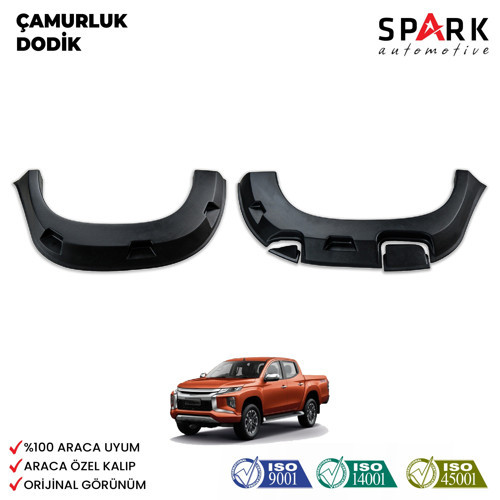 Mitsubishi L200 2019- Yılı ve Sonrası Uyumlu Çamurluk Dodik 4 Parça İnce Model