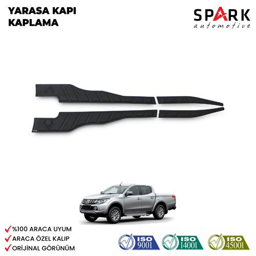 Mitsubishi L200 2015-2019 Yıl Aralığı Uyumlu Yarasa Kapı Kaplama 4 Parça