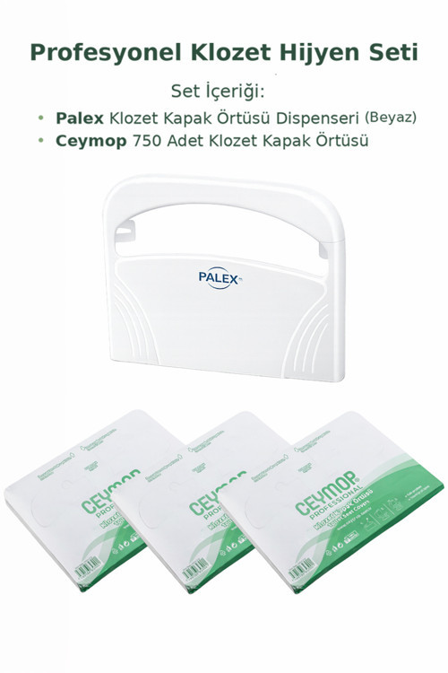 Beyaz Klozet Kapak Örtüsü Dispenseri + 3 x 250 Adet Ceymop Kapak Örtüsü