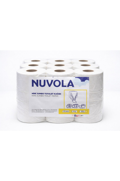 Mini Jumbo Tuvalet Kağıdı 12 Rulo 95 Metre %100 Selüloz