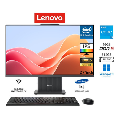ıdeacentre Aıo Intel Core I5 13420H 16GB 512GB SSD Sıyah W11PRO 27" Fhd All In One Bilgisayar Duddı