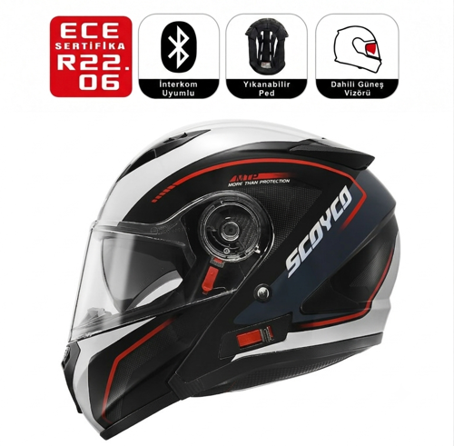 FF869 Pulse Motosiklet Kaskı Güneş Vizörlü Çene Açılır Motorcu Kask